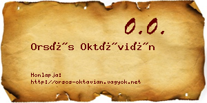 Orsós Oktávián névjegykártya
